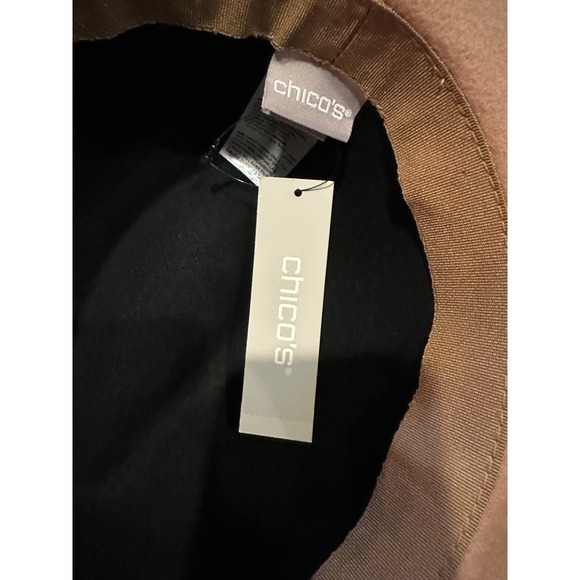 Chicos Womens Wool Colorblock Bucket Hat Black Tan Camel Fedora New 570241651 main image 6